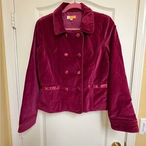 Tulle brand Women's Pink Velvet Jacket double breasted Xl pre owned